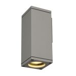 SLV Theo Applique Murale Aluminium Gris Carré | Extérieur - IP44 - Convient pour 1x GU10 