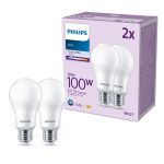 Lot 2x Philips Ampoule LED E27 Poire Dépolie 13W 1521lm - 840 Blanc Froid