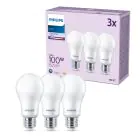 Lot 3x Philips Ampoule LED E27 Poire Dépolie 13W 1521lm - 840 Blanc Froid