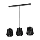 Eglo Suspension Luminaire Persley Acier Noir | IP20 - Convient pour 3x E27 