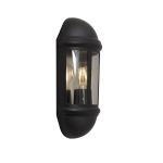 Ansell LED Wandlamp Latina Halve Lantaarn Zwart - Geschikt voor E27 tot 42W | IP65